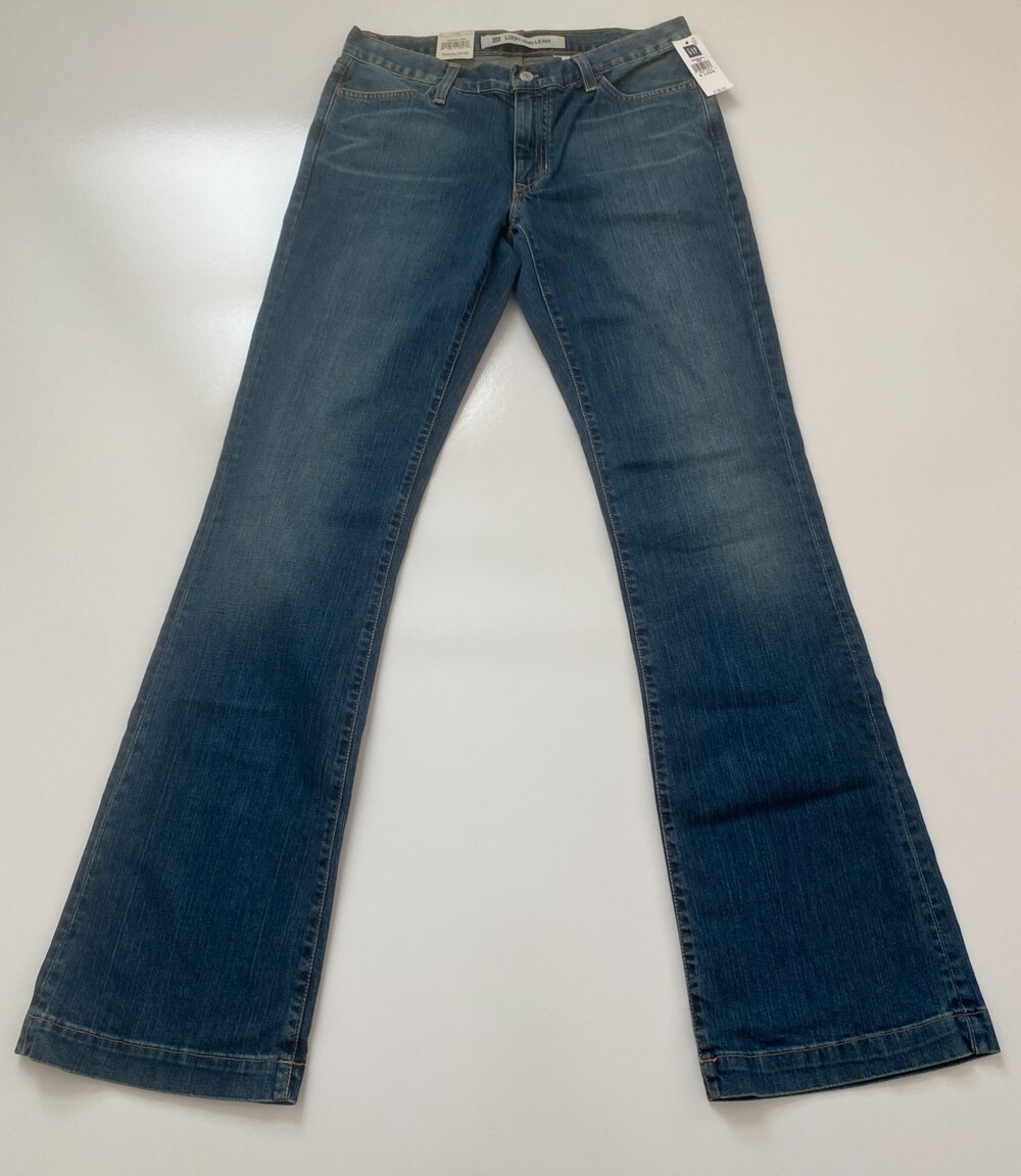 Vintage 2004 Gap Long + Lean Jeans Women's 8 Long NWT Y2K Low Rise Flare